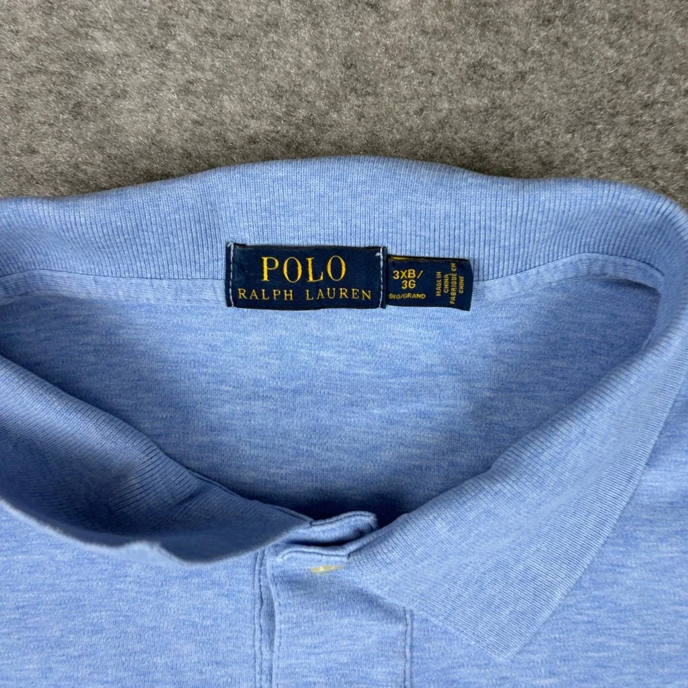 Polo Ralph Lauren Polo Shirt Mens 3XB Blue Heather Short Sleeve Pony Logo